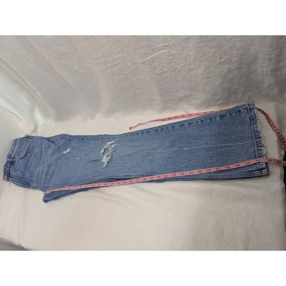 Wrangler womens 14 high rise bold boot cut distressed light jeans 32" inseam B7 - Picture 11 of 11
